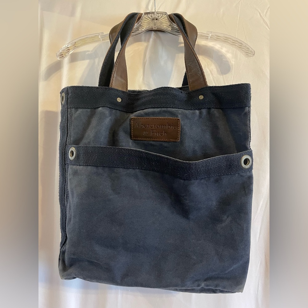 Abercrombie & Fitch Blue Canvas Tote Bag